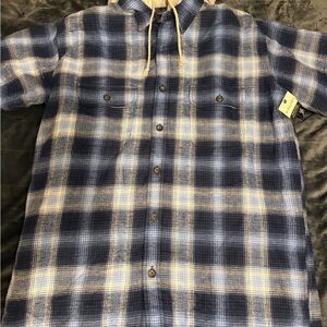 Saint John’s Bay Hoodie Doubler Jacket Men’s Size XL Blue White